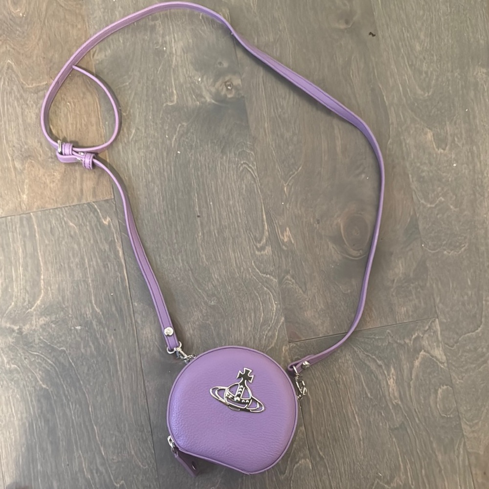 Vivienne Westwood Purple Crossbody Bag with Silver Accents
